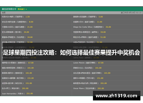 足球星期四投注攻略：如何选择最佳赛果提升中奖机会